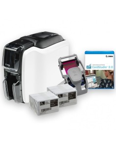 IMPRESORA DE TARJETAS ZEBRA ZC100 + SOFT.CARDSTUDIO V2+CINTA YMCKO+200